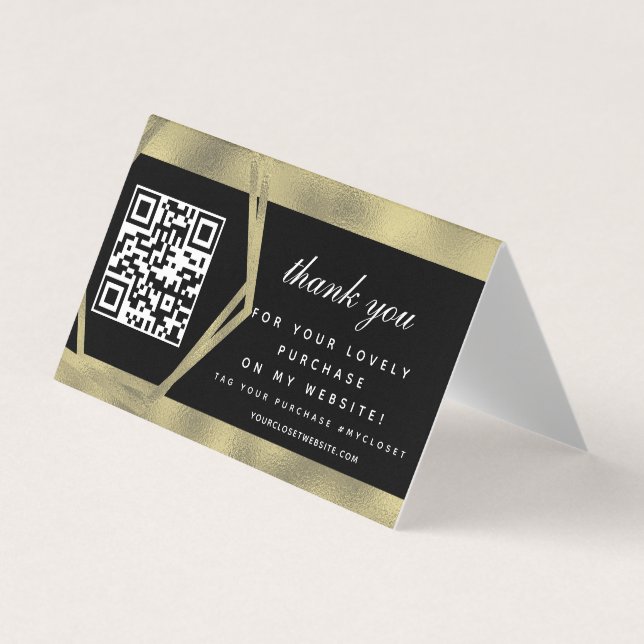 Boutique Beauty Business Vielen Dank Gold QR Visitenkarten