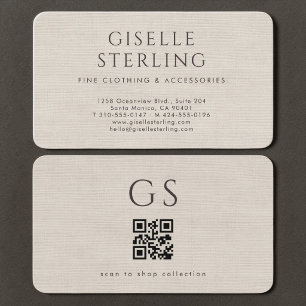 Boutique-Bekleidungsgeschäft Leinen QR-Code Visitenkarte