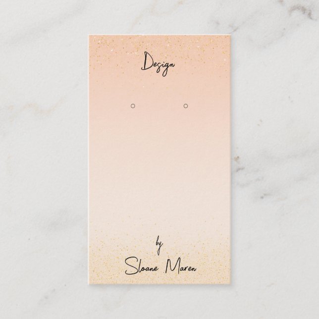 Boutique Blush "Glittery" Earring Display Card Visitenkarte (Vorderseite)