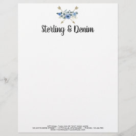 Boutique Bohemischer Wasserfarben-Blumenpfeile Briefbogen