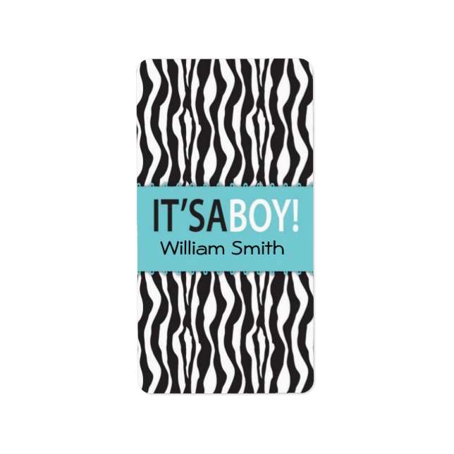 Boutique Chic Boy Mini Hershey Bar Label Adressaufkleber (Vorne)