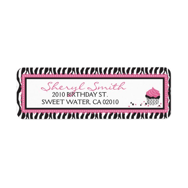 Boutique Chic Cupcake Return Label B (Vorne)