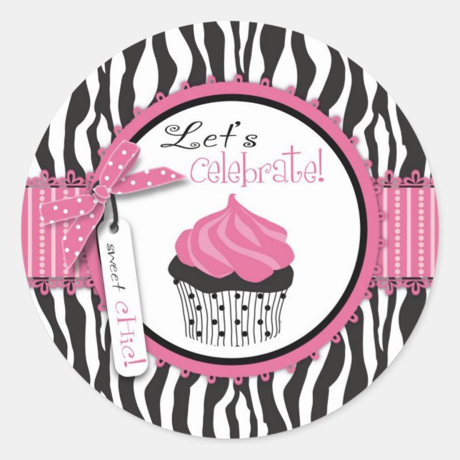 Boutique Chic Cupcakes Aufkleber (Vorderseite)
