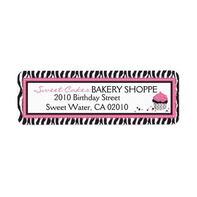 Boutique Chic Cupcakes Business Return Label (Vorne)