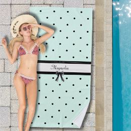 Boutique Chic Hellgrün Gepunkt Strandtuch
