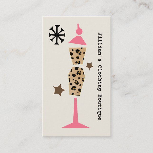 Boutique des Bekleidungslagers - Leopardenrosa Kle Visitenkarte (Vorderseite)