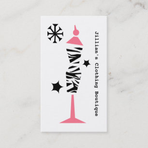 Boutique des Bekleidungslagers - Zebra- und rosa K Visitenkarte