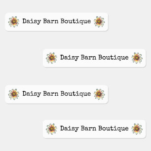 Boutique Fabric Closing Labels Boho Daisy Etiketten