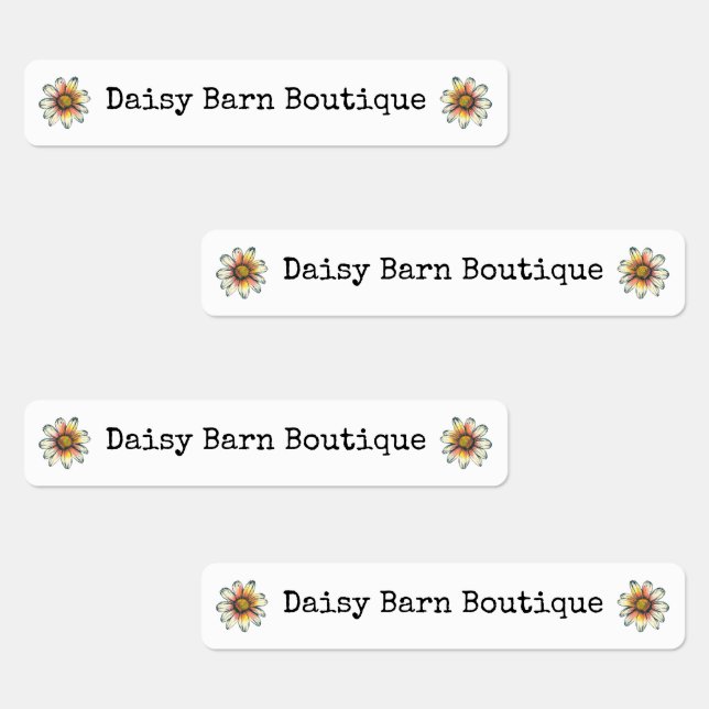 Boutique Fabric Closing Labels Boho Daisy Etiketten (Gruppe)