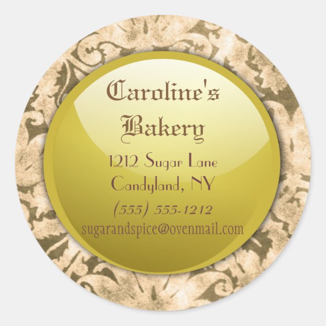 Boutique für Backwaren und Backwaren Runder Aufkleber (Vorderseite)
