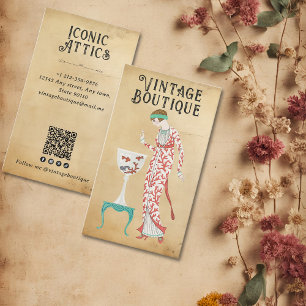 Boutique für Vintage-Mode Damenschneiderin Stylist Visitenkarte