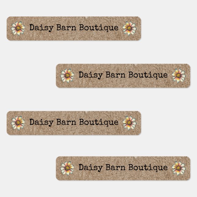 Boutique Gewebe Kleidung Labels Kraft Daisy Etiketten (Gruppe)