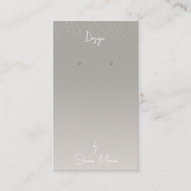 Boutique Grau "Glittery" Earring Display Card Visitenkarte (Vorderseite)
