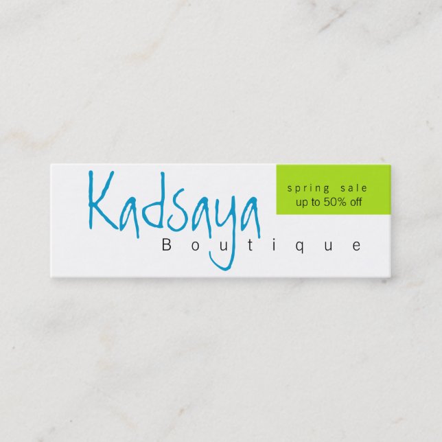 Boutique Kadsaya 9 Werbeaktion Store Business Card Mini Visitenkarte (Vorderseite)