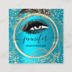 Boutique Makeup Lashes Gold QR Code Lashes Quadratische Visitenkarte
