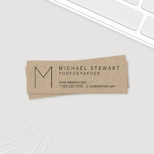 Boutique Minimalistisches Mongram-Kraftpapier Mini Visitenkarte