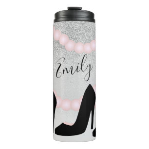 Boutique Ombre Faux-Sparkle-Perlen Name   Thermosbecher