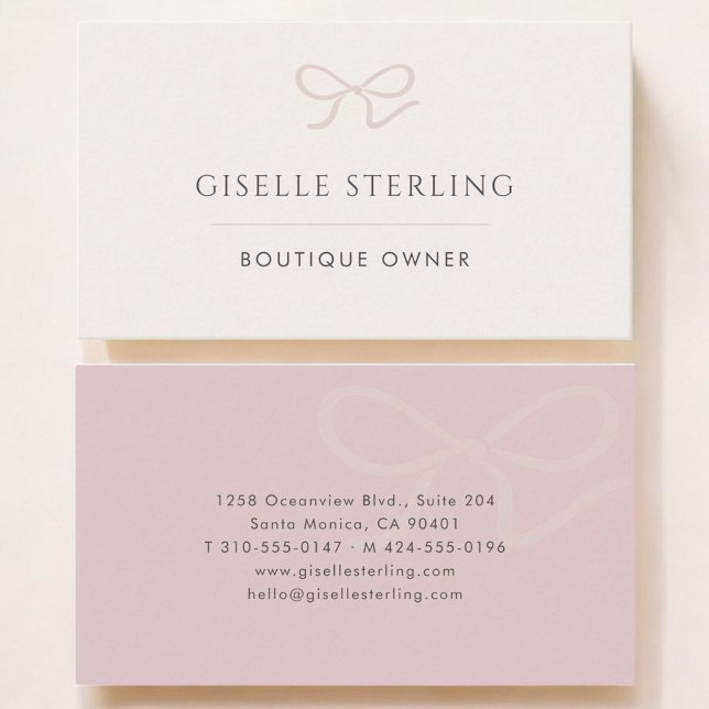 Boutique Owner Pink Bow Visitenkarte (Von Creator hochgeladen)