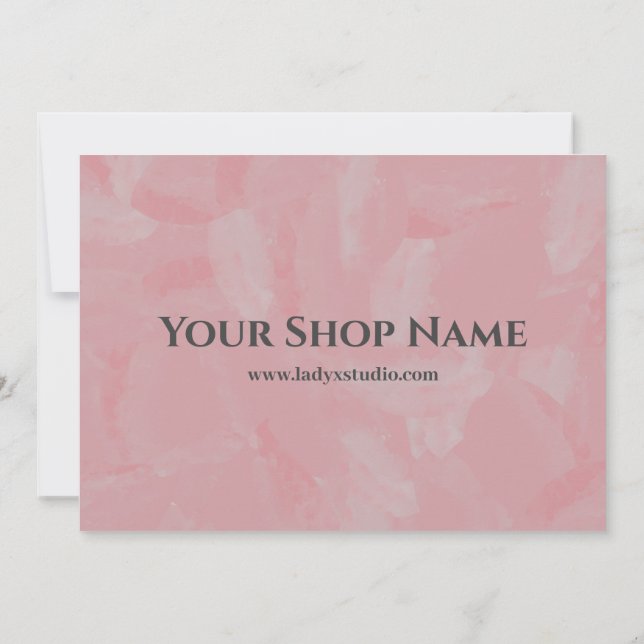 Boutique Rosa Ölgemälde Danke Rabatt Einladung (Rückseite)