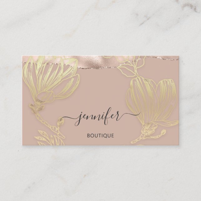 Boutique Shop QR Code Rose Pulver Visitenkarte (Vorderseite)