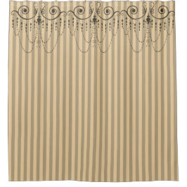 Boutique Streifen Grau / Kronleuchter - Duschvorhang