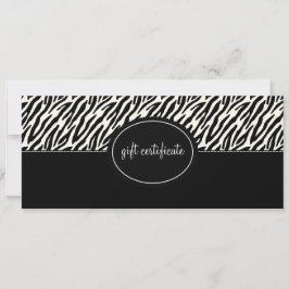 Boutique Style Geschenkzertifikat mit Zebra Print