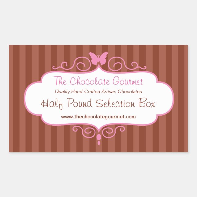 Boutique-Süßwarenladen Rosa-Food-Aufkleber Rechteckiger Aufkleber (Vorderseite)