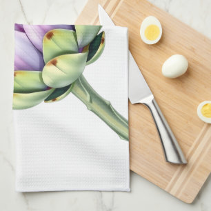 Boutique Übergröße Artischocken-Blüten Lila Modern Geschirrtuch