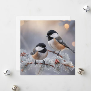 Boutique Winter Chickadee Ferienkarte Feiertagskarte