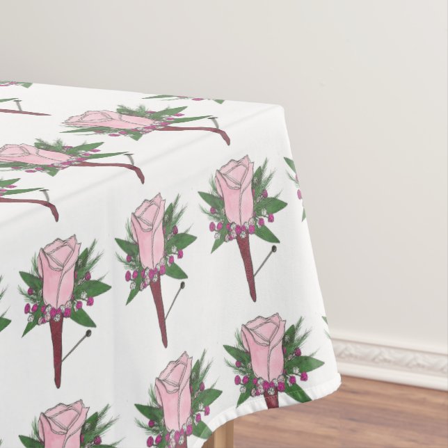 Boutonniere Rose Wedding Prom Blume Tablecloth Tischdecke (Beispiel)