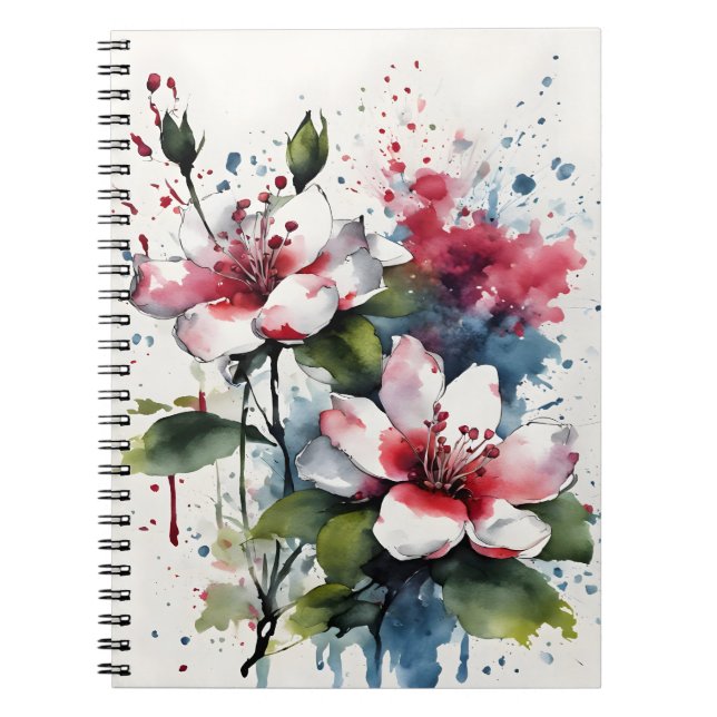 Bouvardia - Aquarellblumen Notizblock (Vorderseite)