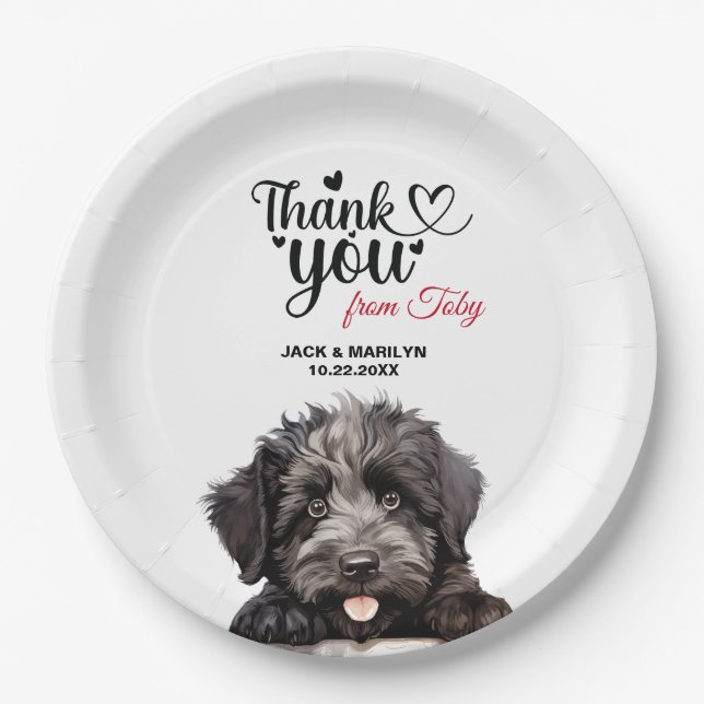 Bouvier des Flanders dog Wedding Reception Pappteller (Vorderseite)