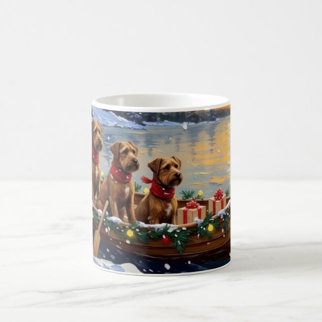Bouvier des Flandres Christmas Boat Holiday Kaffeetasse (Mittel)