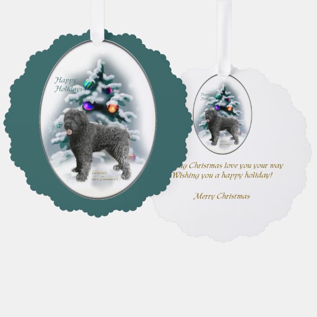 Bouvier des Flandres Christmas Ornament Karte (Vorderseite/Rückseite)