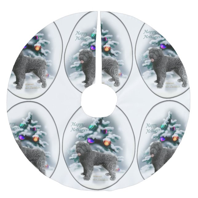 Bouvier des Flandres Christmas Polyester Weihnachtsbaumdecke (Vorderseite)