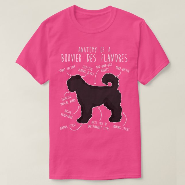 Bouvier Des Flandres Dog Anatomie T-Shirt (Design vorne)