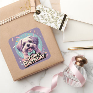 Bouvier des Flandres Dog Colorful Quadratischer Aufkleber