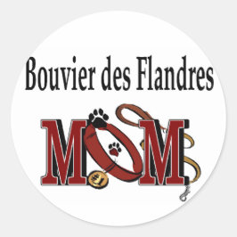 Bouvier des Flandres Dog MAMA Runder Aufkleber