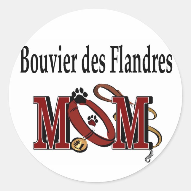 Bouvier des Flandres Dog MAMA Runder Aufkleber (Vorderseite)