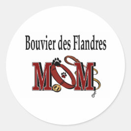 Bouvier des Flandres Dog MAMA Runder Aufkleber