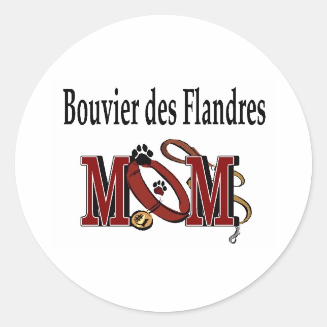 Bouvier des Flandres Dog MAMA Runder Aufkleber (Vorderseite)