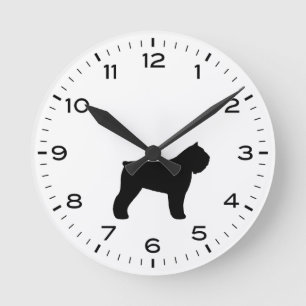 Bouvier des Flandres Dog Silhouette Runde Wanduhr