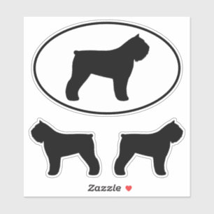 Bouvier des Flandres Dog Silhouetten Sticker Set