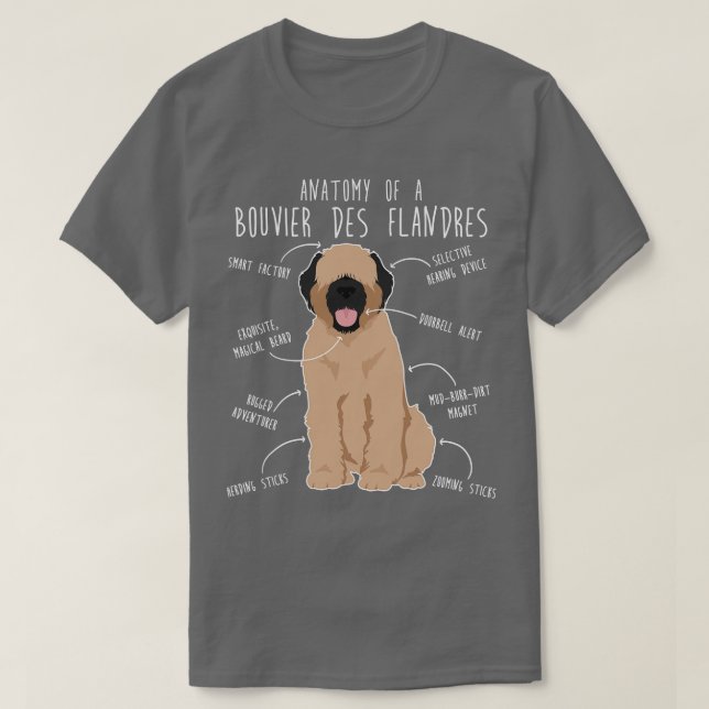 Bouvier Des Flandres Fawn Cream Dog Anatomie 1 T-Shirt (Design vorne)