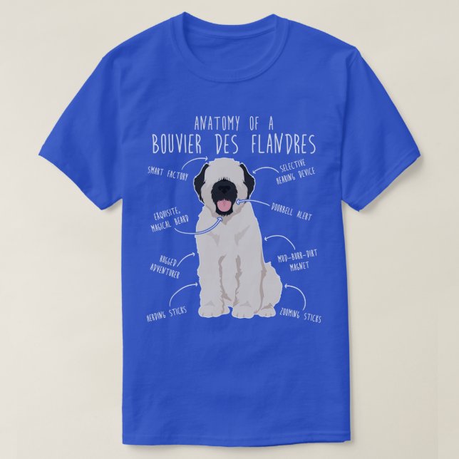 Bouvier Des Flandres Fawn Cream Dog Anatomie T-Shirt (Design vorne)