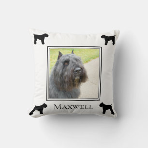 Bouvier des Flandres Foto Silhouette Personalisier Kissen