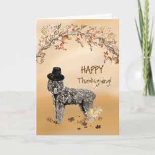 Bouvier des Flandres Funny Hat Erntedank Karte