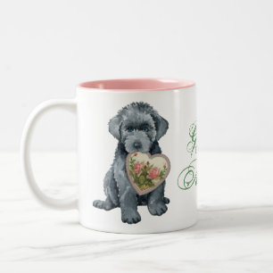 Bouvier des Flandres Herz Mama Zwei-Tone-Kaffee-Ta Zweifarbige Tasse