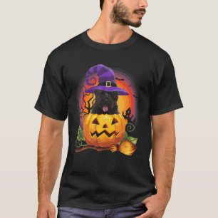 Bouvier Des Flandres Hexch Pumpkin Halloween Dog T-Shirt
