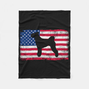 Bouvier Des Flandres Hund 4. Juli Patriotischer Am Fleecedecke